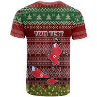 Personalised Wallis and Futuna Christmas T Shirt Coat of Arms and Map Beautiful Merry Xmas Snowflake LT03 - Polynesian Pride