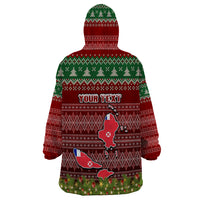 Personalised Wallis and Futuna Christmas Wearable Blanket Hoodie Coat of Arms and Map Beautiful Merry Xmas Snowflake LT03 - Polynesian Pride