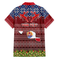 Personalised French Polynesia Christmas Family Matching Off Shoulder Long Sleeve Dress and Hawaiian Shirt Coat of Arms and Map Beautiful Merry Xmas Snowflake LT03 - Polynesian Pride