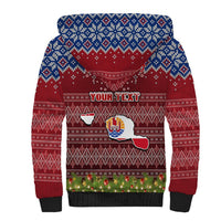 Personalised French Polynesia Christmas Sherpa Hoodie Coat of Arms and Map Beautiful Merry Xmas Snowflake LT03 - Polynesian Pride