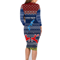 Personalised Northern Mariana Islands Christmas Family Matching Long Sleeve Bodycon Dress and Hawaiian Shirt Coat of Arms and Map Beautiful Merry Xmas Snowflake LT03 - Polynesian Pride