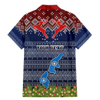 Personalised Northern Mariana Islands Christmas Family Matching Mermaid Dress and Hawaiian Shirt Coat of Arms and Map Beautiful Merry Xmas Snowflake LT03 - Polynesian Pride