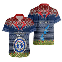 Personalised Northern Mariana Islands Christmas Hawaiian Shirt Coat of Arms and Map Beautiful Merry Xmas Snowflake LT03 - Polynesian Pride