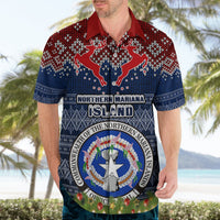 Personalised Northern Mariana Islands Christmas Hawaiian Shirt Coat of Arms and Map Beautiful Merry Xmas Snowflake LT03 - Polynesian Pride