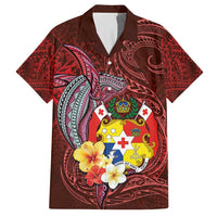 Tonga Humpback Whale Hawaiian Shirt National Seal with Hibiscus and Polynesian Tattoo