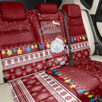 Palau Christmas Back Car Seat Cover Snowman and Palau Coat of Arms Maori Tribal Xmas Style LT03 - Polynesian Pride