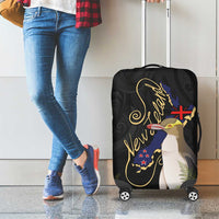 New Zealand Hoiho Luggage Cover Maori Art Tattoo and Silver Fern LT03 - Polynesian Pride