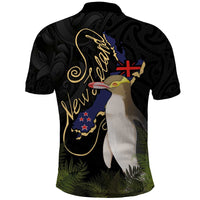 New Zealand Hoiho Polo Shirt Maori Art Tattoo and Silver Fern