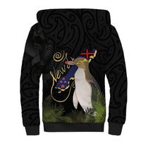 New Zealand Hoiho Sherpa Hoodie Maori Art Tattoo and Silver Fern LT03 - Polynesian Pride