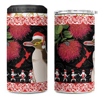 New Zealand Merry Christmas 4 in 1 Can Cooler Tumbler Hoiho Xmas - Haka Dance and Pohutukawa LT03 One Size: 16 oz White - Polynesian Pride