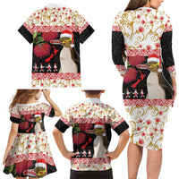 New Zealand Merry Christmas Family Matching Long Sleeve Bodycon Dress and Hawaiian Shirt Hoiho Xmas - Haka Dance and Pohutukawa LT03 - Polynesian Pride
