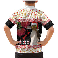 New Zealand Merry Christmas Family Matching Mermaid Dress and Hawaiian Shirt Hoiho Xmas - Haka Dance and Pohutukawa LT03 - Polynesian Pride
