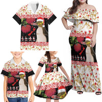 New Zealand Merry Christmas Family Matching Off Shoulder Maxi Dress and Hawaiian Shirt Hoiho Xmas - Haka Dance and Pohutukawa LT03 - Polynesian Pride