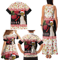 New Zealand Merry Christmas Family Matching Tank Maxi Dress and Hawaiian Shirt Hoiho Xmas - Haka Dance and Pohutukawa LT03 - Polynesian Pride