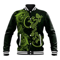 New Zealand Gecko Maori Art Tattoo Baseball Jacket