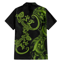 New Zealand Gecko Maori Art Tattoo Family Matching Off The Shoulder Long Sleeve Dress and Hawaiian Shirt LT03 - Polynesian Pride
