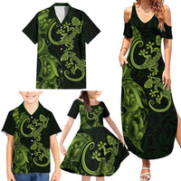 New Zealand Gecko Maori Art Tattoo Family Matching Summer Maxi Dress and Hawaiian Shirt LT03 - Polynesian Pride