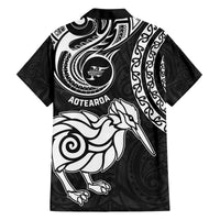 New Zealand Family Matching Summer Maxi Dress and Hawaiian Shirt Stylized Kiwi Bird Tattoo Mix Koru Circle and Maori Ethnic Vibe LT03 - Polynesian Pride