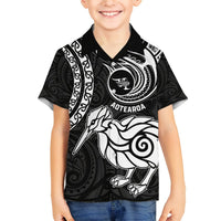 Personalised New Zealand Hawaiian Shirt Stylized Kiwi Bird Tattoo Mix Koru Circle and Maori Ethnic Vibe LT03 - Polynesian Pride