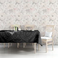 Personalised New Zealand Tablecloth Stylized Kiwi Bird Tattoo Mix Koru Circle and Maori Ethnic Vibe LT03 - Polynesian Pride
