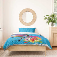 Honolulu Anniversary 52nd Running Bedding Set Marathon Competition Kakau Pattern Blue Color