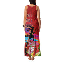 Honolulu Anniversary 52nd Running Family Matching Tank Maxi Dress and Hawaiian Shirt Marathon Competition Kakau Pattern Red Color LT03 - Polynesian Pride