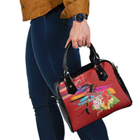 Honolulu Anniversary 52nd Running Shoulder Handbag Marathon Competition Kakau Pattern Red Color