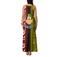Tonga Kolisi Tonga Family Matching Tank Maxi Dress and Hawaiian Shirt Ngatu and Geometric Pattern LT03 - Polynesian Pride