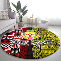 Tonga Kolisi Tonga Round Carpet Ngatu and Geometric Pattern LT03 - Polynesian Pride