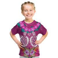 Polynesian Valentine Day Kid T Shirt Love Couple Turtle Maori Hibiscus Pink LT03 Pink - Polynesian Pride