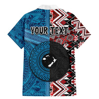 Personalised Aotearoa and Fiji Together Family Matching Mermaid Dress and Hawaiian Shirt Melanesian Warrior and Koru - Taniko with Hibiscus Tapa Pattern LT03 - Polynesian Pride
