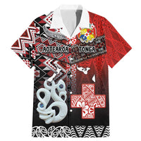 Personalised Aotearoa and Tonga Together Family Matching Mermaid Dress and Hawaiian Shirt Manaia and Tongan Tribal Cross - Taniko and Ngatu Art Tattoo