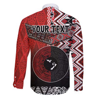 Personalised Aotearoa and Tonga Together Family Matching Off Shoulder Short Dress and Hawaiian Shirt Manaia and Tongan Tribal Cross - Taniko and Ngatu Art Tattoo LT03 - Polynesian Pride