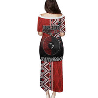 Personalised Aotearoa and Tonga Together Family Matching Puletasi and Hawaiian Shirt Manaia and Tongan Tribal Cross - Taniko and Ngatu Art Tattoo