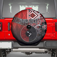 Personalised Aotearoa and Tonga Together Spare Tire Cover Manaia and Tongan Tribal Cross - Taniko and Ngatu Art Tattoo LT03 - Polynesian Pride