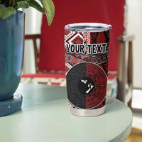 Personalised Aotearoa and Tonga Together Tumbler Cup Manaia and Tongan Tribal Cross - Taniko and Ngatu Art Tattoo LT03 - Polynesian Pride
