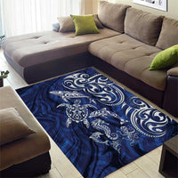 New Zealand Connecting with Seas Area Rug Maori Tribal and Sea Animals Tattoo - White Glass Style LT03 - Polynesian Pride
