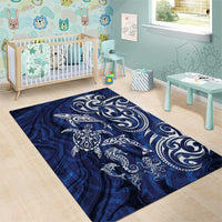 New Zealand Connecting with Seas Area Rug Maori Tribal and Sea Animals Tattoo - White Glass Style LT03 - Polynesian Pride