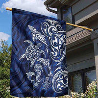 New Zealand Connecting with Seas Garden Flag Maori Tribal and Sea Animals Tattoo - White Glass Style LT03 - Polynesian Pride