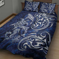 New Zealand Connecting with Seas Quilt Bed Set Maori Tribal and Sea Animals Tattoo - White Glass Style LT03 - Polynesian Pride