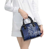 New Zealand Connecting with Seas Shoulder Handbag Maori Tribal and Sea Animals Tattoo - White Glass Style LT03 - Polynesian Pride