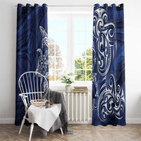 New Zealand Connecting with Seas Window Curtain Maori Tribal and Sea Animals Tattoo - White Glass Style LT03 - Polynesian Pride