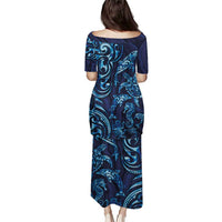 New Zealand Connecting with Seas Puletasi Maori Tribal and Sea Animals Tattoo - Sea Texture Glass Style LT03 - Polynesian Pride
