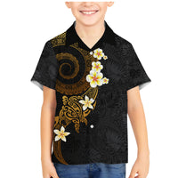 Polynesian Spiral Tribal Tattoo Family Matching Mermaid Dress and Hawaiian Shirt Golden Color LT03 Son's Shirt Yellow - Polynesian Pride