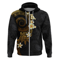 Polynesian Spiral Tribal Tattoo Zip Hoodie Golden Color LT03 Zip Hoodie Yellow - Polynesian Pride
