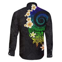 Polynesian Spiral Tribal Tattoo Family Matching Mermaid Dress and Hawaiian Shirt Fanciful Color LT03 - Polynesian Pride