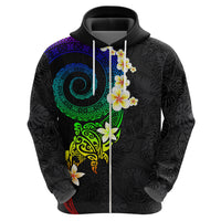 Polynesian Spiral Tribal Tattoo Hoodie Fanciful Color