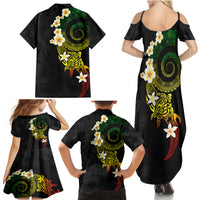 Polynesian Spiral Tribal Tattoo Family Matching Summer Maxi Dress and Hawaiian Shirt Reggae Color LT03 - Polynesian Pride