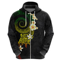 Polynesian Spiral Tribal Tattoo Hoodie Reggae Color