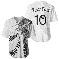Aotearoa Volleyball Custom Baseball Jersey Silver Ferns and Maori Tribal White